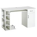 Scrivania da Ufficio Porta PC con Ripiano Tastiera Bianco 74x120x60 cm -1