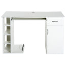 Scrivania da Ufficio Porta PC con Ripiano Tastiera Bianco 74x120x60 cm -4