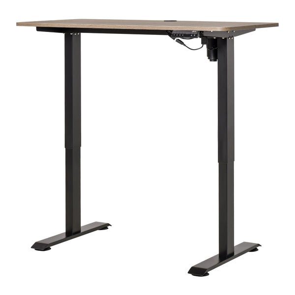 prezzo Bureau avec Réglage en Hauteur Electrique 120x60x72-116 cm en Métal et Teck et Aggloméré Noir