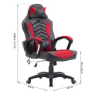 Sedia da Gaming Massaggiante e Riscaldante Rosso e Nero 68x69x108-117 cm -3