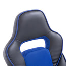 Sedia da Gaming Ergonomica in Similpelle Reclinabile con Supporto Gambe Nera e Blu -7