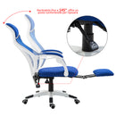 Sedia da Gaming Ergonomica Girevole e Reclinabile con Poggiapiedi Blu -8