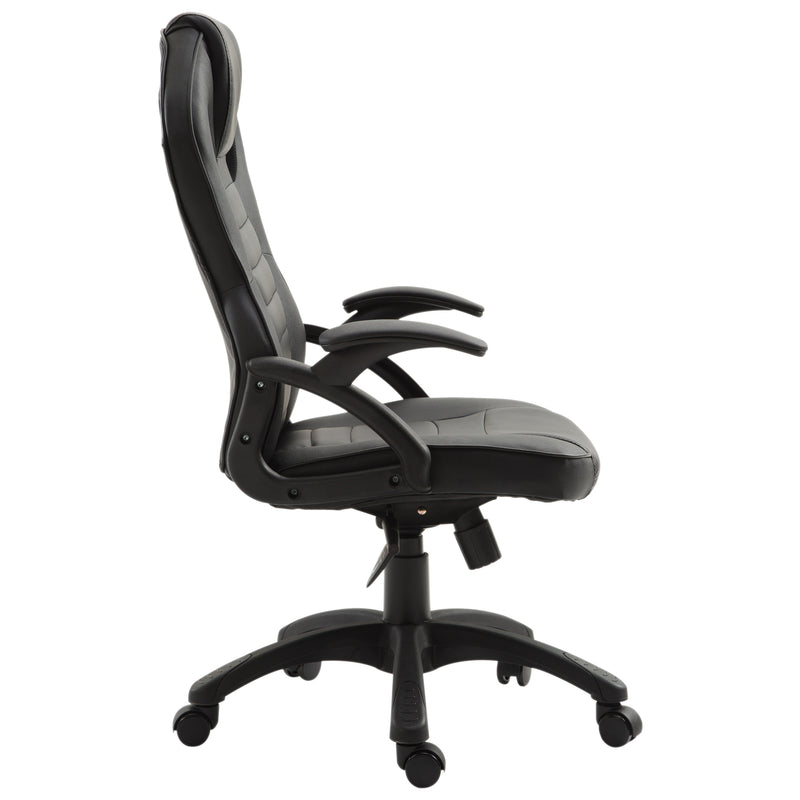 Sedia da Gaming Ergonomica in Similpelle Regolabile Nera -4