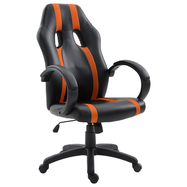 sconto Chaise Gaming Ergonomique Rembourrée à Hauteur Réglable Noir Orange