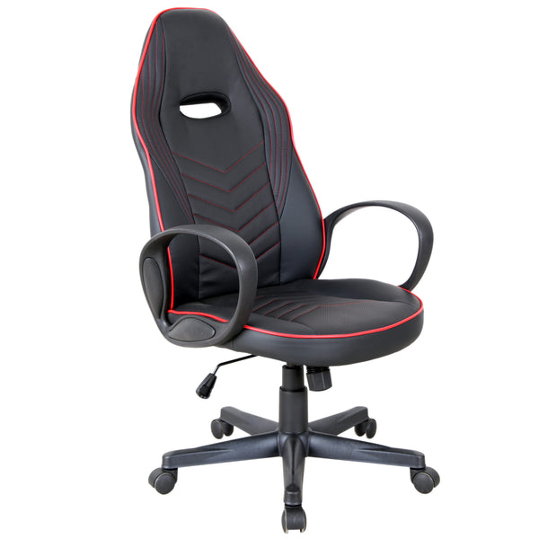 prezzo Chaise Gaming Ergonomique en Similicuir Hauteur Réglable Noir et Rouge