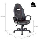 Sedia da Gaming Ergonomica in Similpelle Altezza Regolabile  Nera e Bianca-3