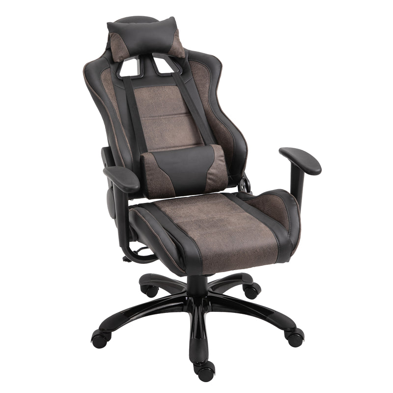 Sedia da Gaming Ergonomica in Similpelle  Marrone e Nero-5