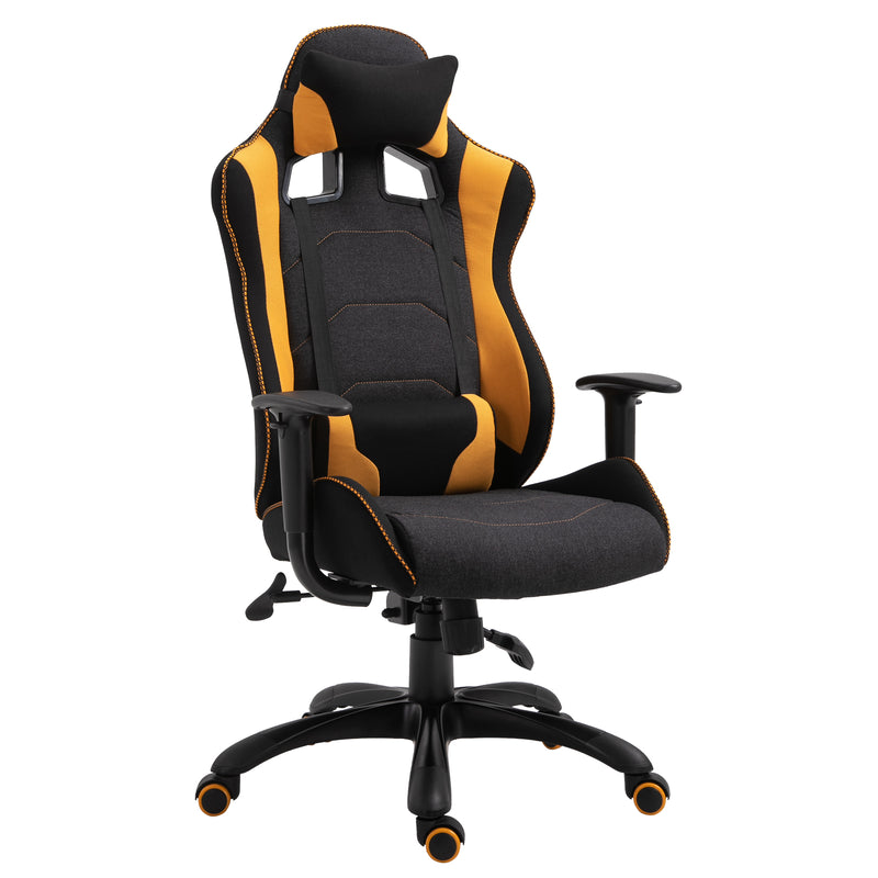 Sedia da Gaming Ergonomica in Poliestere  Giallo e Nero-1