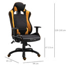 Sedia da Gaming Ergonomica in Poliestere  Giallo e Nero-6