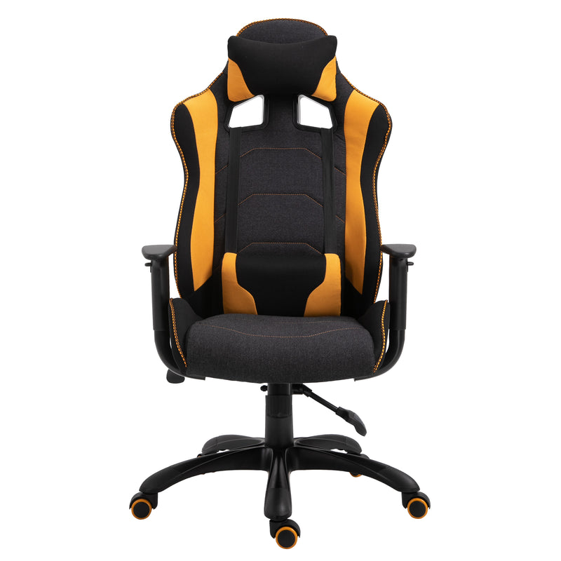 Sedia da Gaming Ergonomica in Poliestere  Giallo e Nero-7