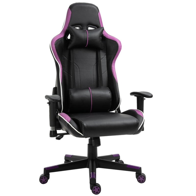 Sedia da Gaming Ergonomica 72x54x126-136 cm in PVC  Nera e Viola-1