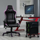 Sedia da Gaming Ergonomica 72x54x126-136 cm in PVC  Nera e Viola-2