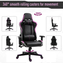 Sedia da Gaming Ergonomica 72x54x126-136 cm in PVC  Nera e Viola-7