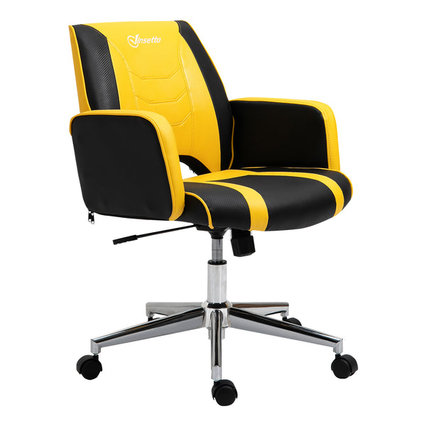 Chaise de bureau en similicuir noir et jaune prezzo