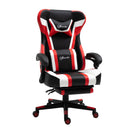 Sedia da Gaming Massaggiante in Similpelle in Similpelle  Nera e Rossa-1