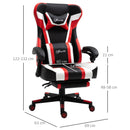 Sedia da Gaming Massaggiante in Similpelle in Similpelle  Nera e Rossa-3