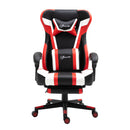 Sedia da Gaming Massaggiante in Similpelle in Similpelle  Nera e Rossa-4