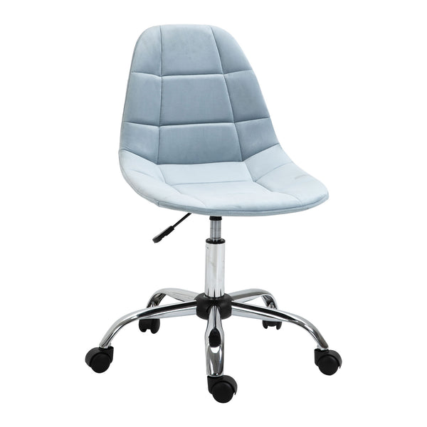 Chaise de bureau opérative en tissu velours bleu clair sconto