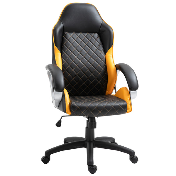 Fauteuil de jeu inclinable et pivotant en similicuir noir et orange online