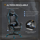 Sedia da Gaming Ergonomica 72x77x128-138 cm con Poggiapiedi in Similpelle Nero-5