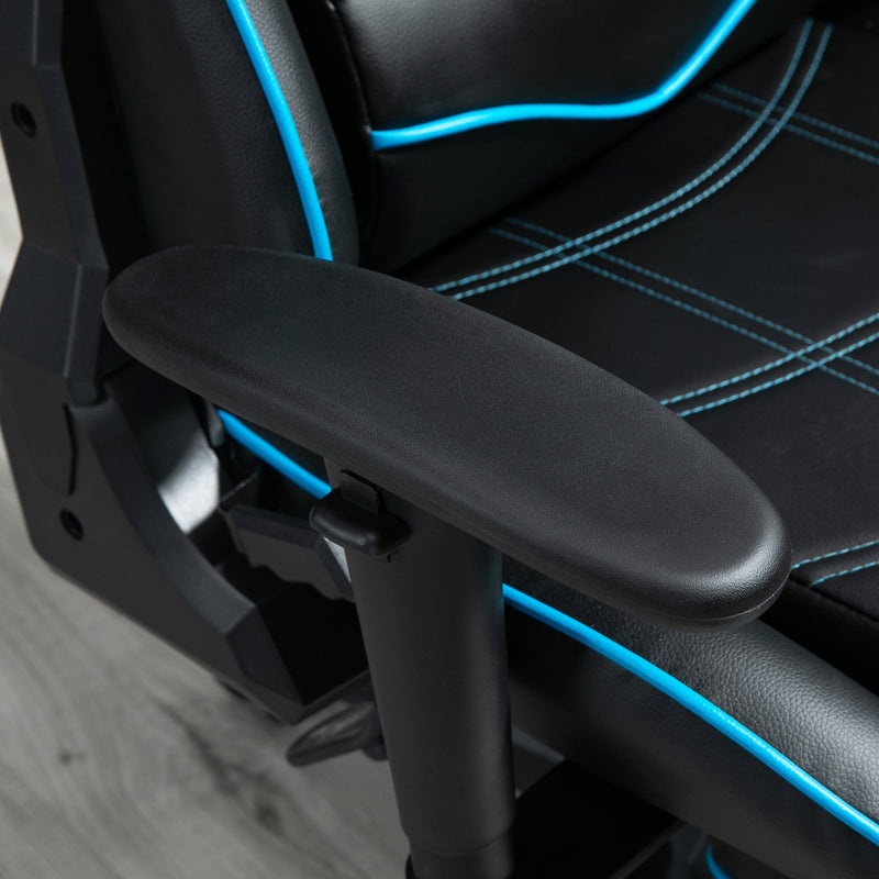 Sedia da Gaming Ergonomica 72x77x128-138 cm con Poggiapiedi in Similpelle Nero-9