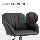 Sedia Poltrona Operativa da Ufficio 60x59x79-89 cm in Similpelle Marrone-7