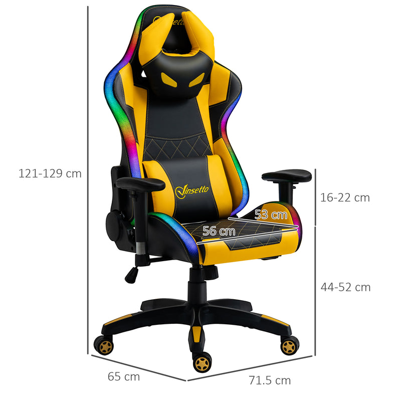 Sedia da Gaming Ergonomica 71,5x65x121-129 cm in Similpelle Multicolore-3