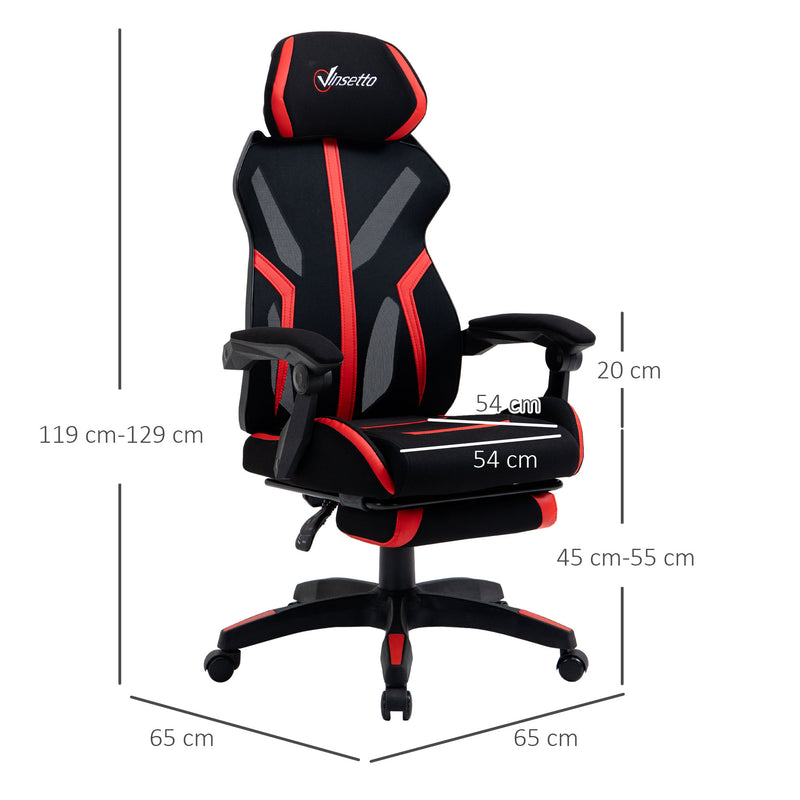 Sedia da Gaming Ergonomica 65x65x119-129 cm in Similpelle Nera-3