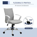 Sedia Ergonomica e Girevole da Ufficio in Tessuto Grigio 61x61x89-99 cm-6