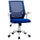 Chaise de bureau de travail 62,5x55x94-104 cm en tissu bleu