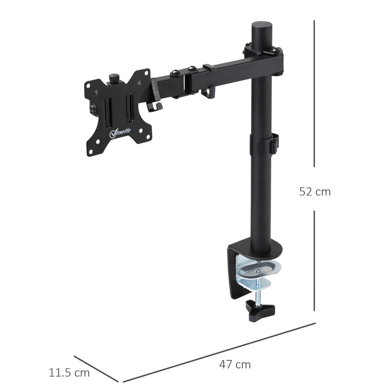 Supporto Monitor da 13"-32" per Scrivania in Acciaio Nero-3