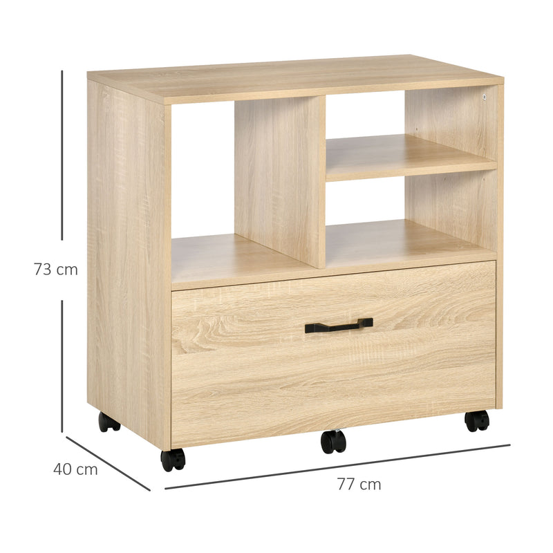 Mobile Multiuso da Ufficio 77x40x73 cm Porta Stampante in Legno Truciolare-3