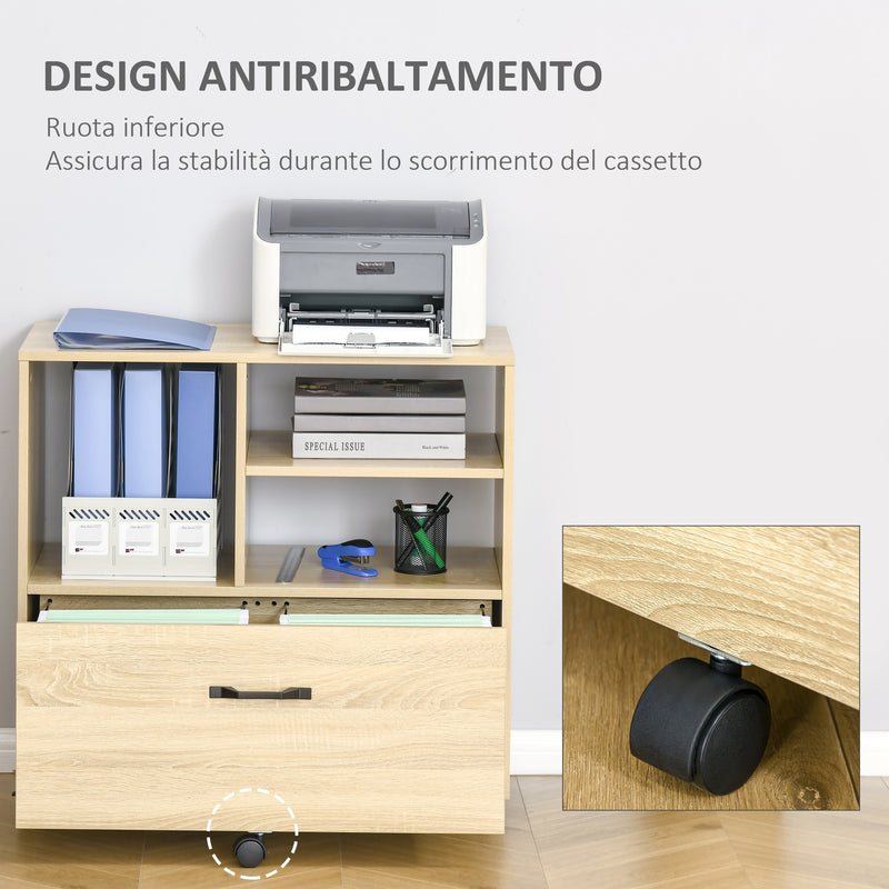 Mobile Multiuso da Ufficio 77x40x73 cm Porta Stampante in Legno Truciolare-8