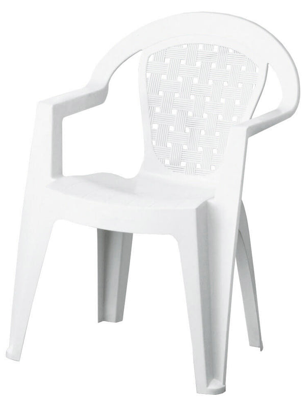 prezzo Chaise de jardin en résine avec accoudoirs Bauer Blanc