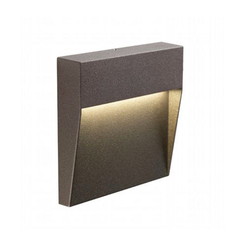 sconto Spot LED extérieur semi-encastré petit Sovil Geo Square Marron