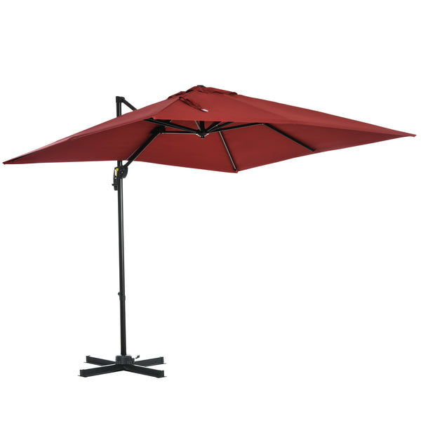 prezzo Ombrellone da Giardino Decentrato 245x245x248 cm in Alluminio Rosso