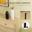 Mobiletto Basso 120x39,5x64 cm in Truciolato e Acciaio Naturale-6