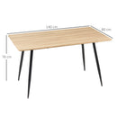 Tavolo da Pranzo per 4 Persone 140x80x76 cm in MDF e Acciaio Legno e Nero-3