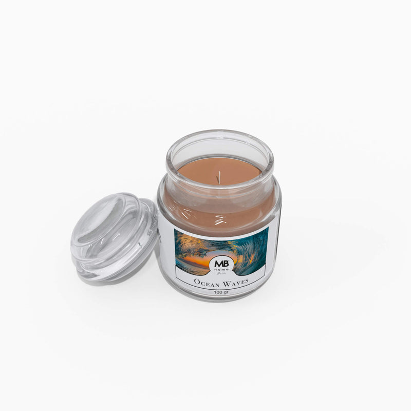 Candela Profumata 100 gr in Cera Vegetale Vasetto in Vetro Ocean Waves -2