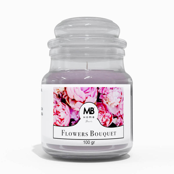 Bougie Parfumée 100 gr en Pot Verre Cire Végétale Bouquet de Fleurs online