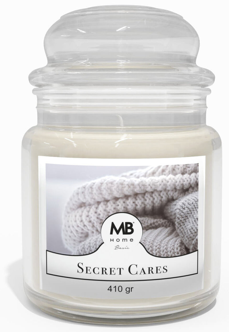 Candela Profumata 410 gr in Cera Vegetale Vasetto in Vetro Secret Cares -1