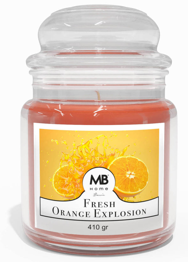 Bougie Parfumée 410 gr en Pot Verre Cire Végétale Explosion Orange Fraîche prezzo