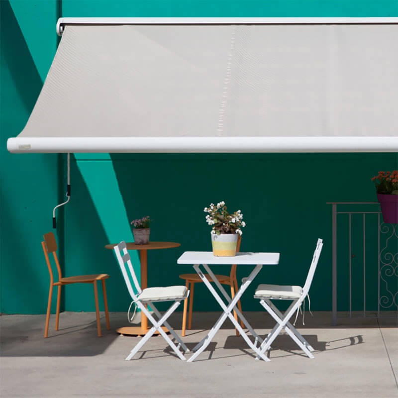 Tenda da Sole Motorizzata 4,5x3m con LED Tessuto Acrilico Kraus Genziana Ecrù-4