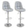 Lot de 2 tabourets de bar rembourrés 100x65x90 cm en simili cuir gris