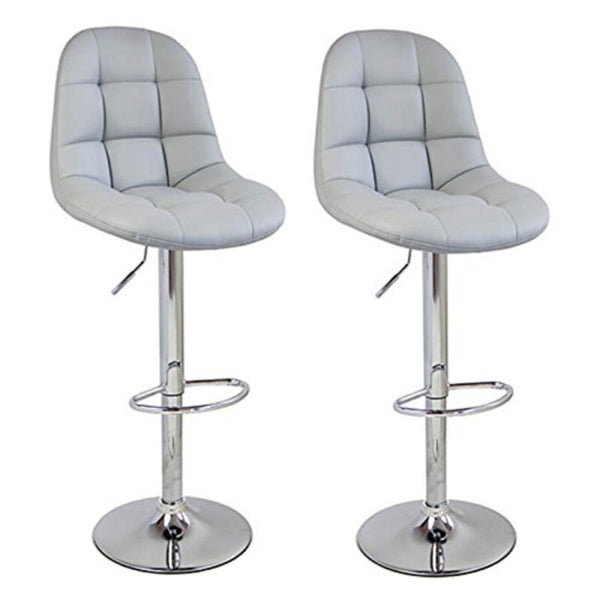 prezzo Lot de 2 tabourets de bar rembourrés 100x65x90 cm en simili cuir gris