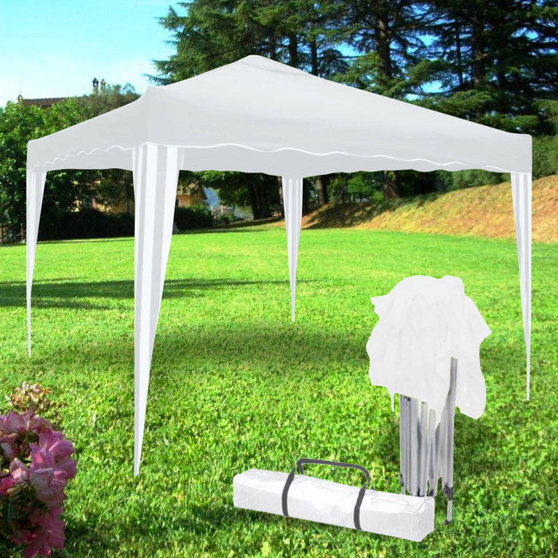 Gazebo da Giardino 3x3 m in Poliestere Bianco-1