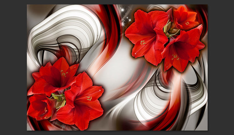 Fotomurale - Amaryllis - Ballad Of The Red 300X210 cm Carta da Parato Erroi-2