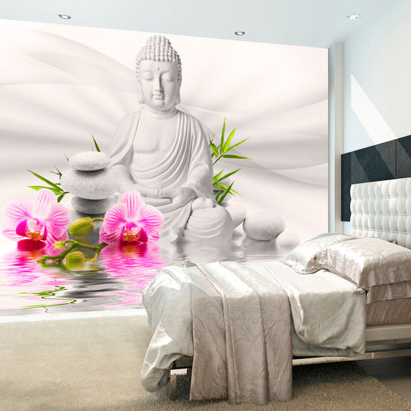 sconto Papier Peint Fresque Bouddha Et Orchidées Erroi