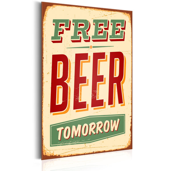 Plaque Métallique - Free Beer Tomorrow 31x46cm Erroi sconto