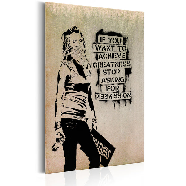 Plaque en Métal - Graffiti Slogan By Banksy 31x46cm Erroi sconto